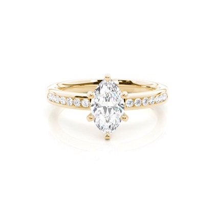 Yellow Gold Side Stone Diamond Rings