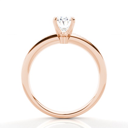 Oval Rose Gold Simple Engagement Rings