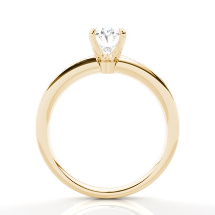 Oval Yellow Gold Simple Engagement Rings