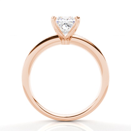 Princess Rose Gold Simple Engagement Rings