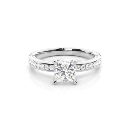 Princess Simple Diamond Engagement Rings