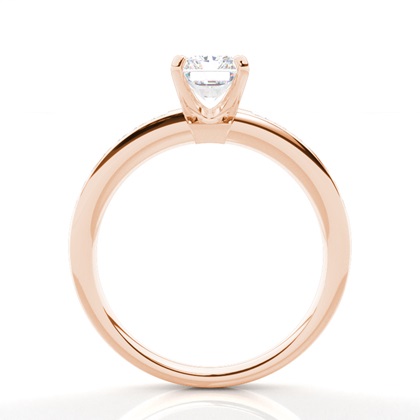Radiant Rose Gold Simple Engagement Rings