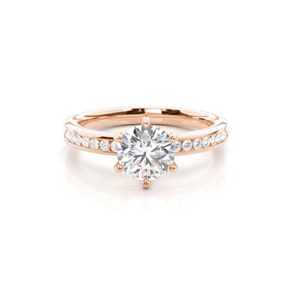 Rose Gold Simple Diamond Engagement Rings