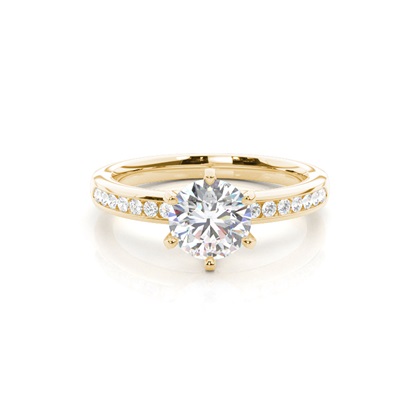 Yellow Gold Simple Diamond Engagement Rings
