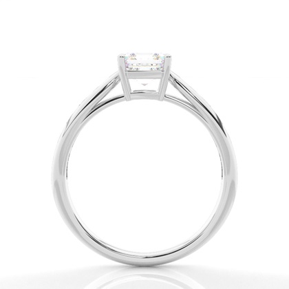 Asscher Platinum Side Stone Diamond Rings