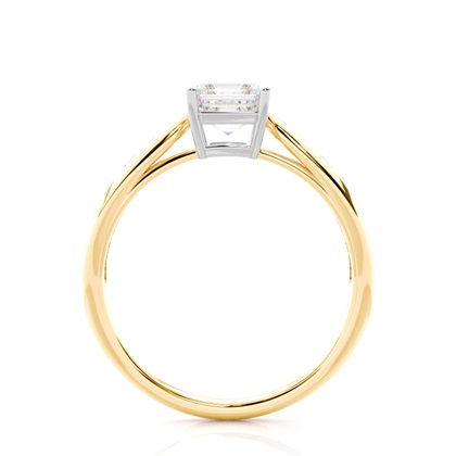 Asscher Mixed Metals Engagement Rings