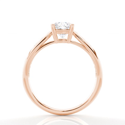 Cushion Rose Gold Side Stone Diamond Rings