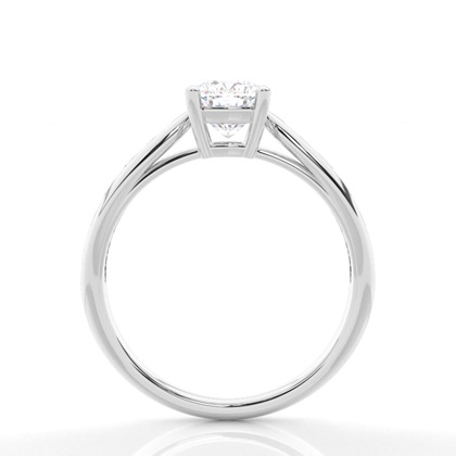 Prong Round Side Stone Moissanit Verlobungsring