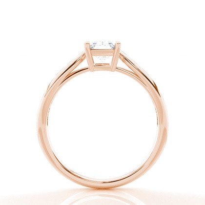 Prong Round Side Stone Moissanit Verlobungsring