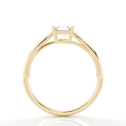 Prong Round Side Stone Moissanit Verlobungsring