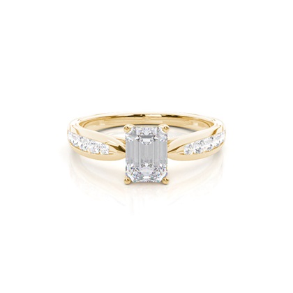 Prong Round Side Stone Moissanite Engagement Ring