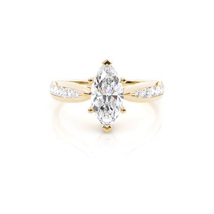 Yellow Gold Side Stone Diamond Rings