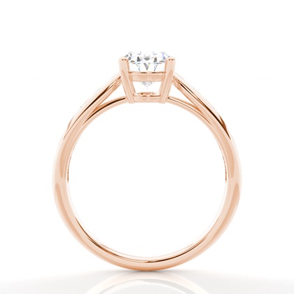 Oval Rose Gold Side Stone Diamond Rings