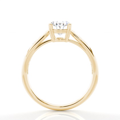 Oval Yellow Gold Side Stone Diamond Rings