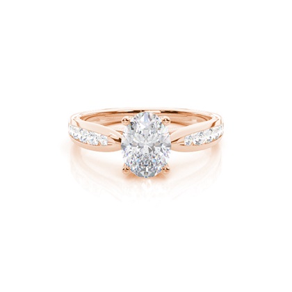 Prong Round Side Stone Moissanite Engagement Ring