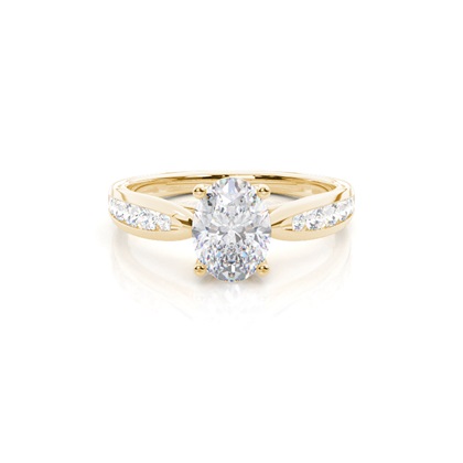 Prong Round Side Stone Moissanite Engagement Ring