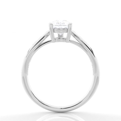 Prong Round Side Stone Moissanit Verlobungsring