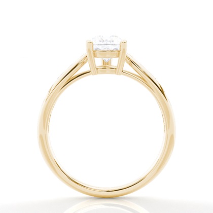 Prong Round Side Stone Moissanit Verlobungsring