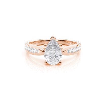 Prong Round Side Stone Moissanite Engagement Ring