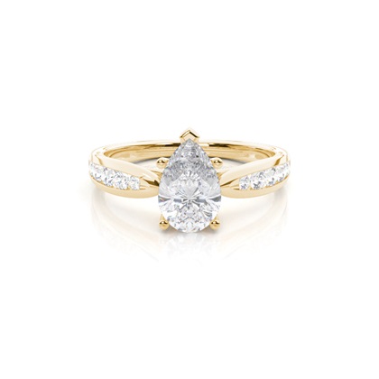 Prong Round Side Stone Moissanite Engagement Ring