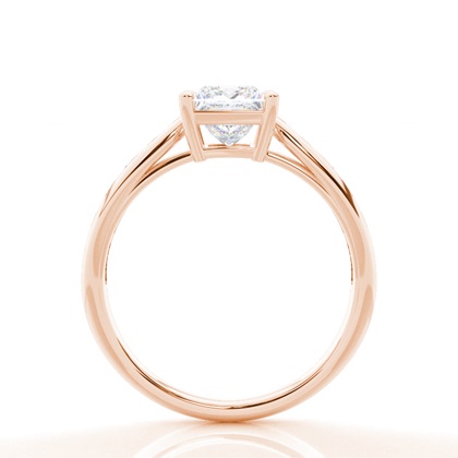 Prong Round Side Stone Moissanit Verlobungsring