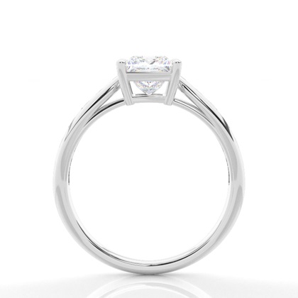 Prong Round Side Stone Moissanit Verlobungsring