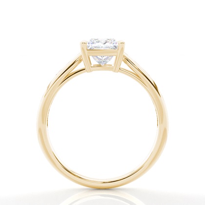 Prong Round Side Stone Moissanit Verlobungsring