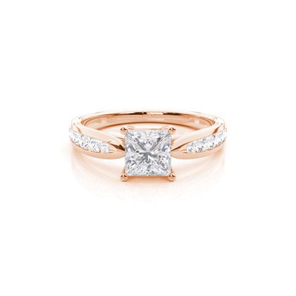 Prong Round Side Stone Moissanite Engagement Ring