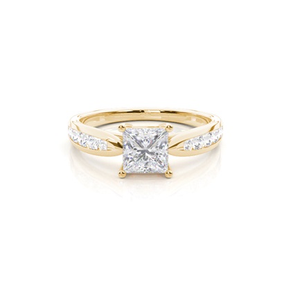 Prong Round Side Stone Moissanite Engagement Ring
