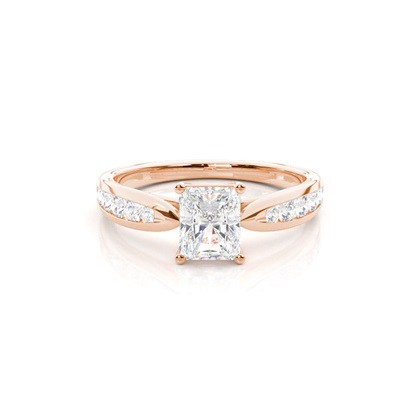 Radiant Rose Gold Side Stone Diamond Rings
