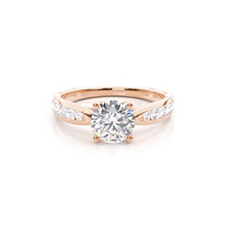 Stift gesetzt diamant runden Seite Steinring