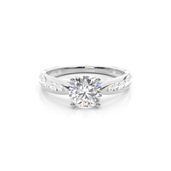 Stift gesetzt diamant runden Seite Steinring