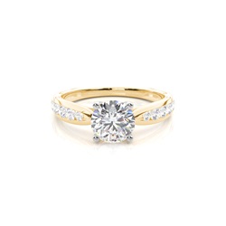 Stift gesetzt diamant runden Seite Steinring