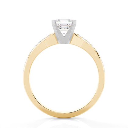 Asscher Mixed Metals Engagement Rings