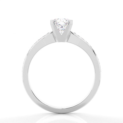 Cushion Side Stone Diamond Rings