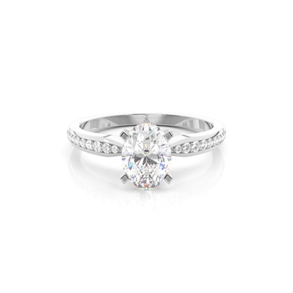 Oval Side Stone Diamond Rings