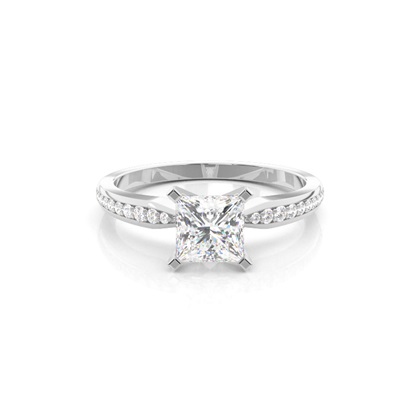 Princess Side Stone Diamond Rings