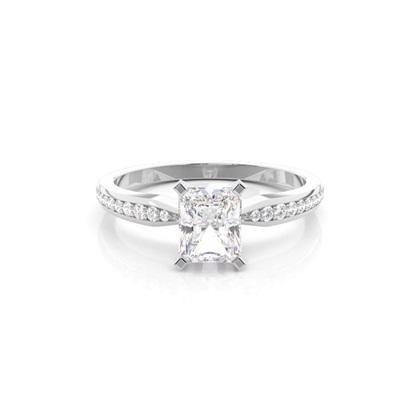 Radiant Side Stone Diamond Rings