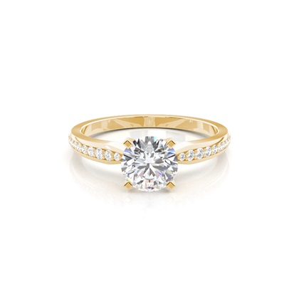 Yellow Gold Side Stone Diamond Rings