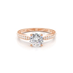 Stift gesetzt diamant runden Seite Steinring