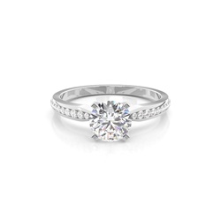Stift gesetzt diamant runden Seite Steinring