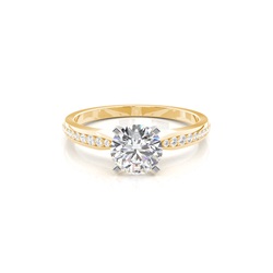 Stift gesetzt diamant runden Seite Steinring