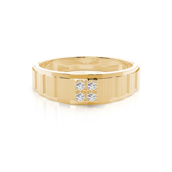 Channel Setting Round Diamond Mens Rings