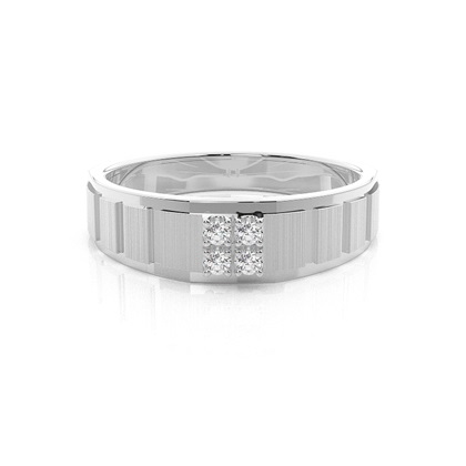 Channel Setting Round Diamond Mens Rings