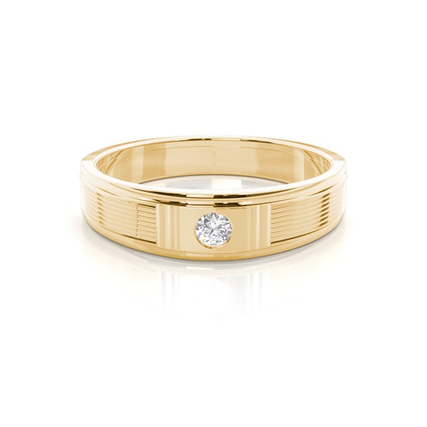 Channel Setting Round Diamond Mens Rings