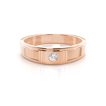 Channel Setting Round Diamond Mens Rings
