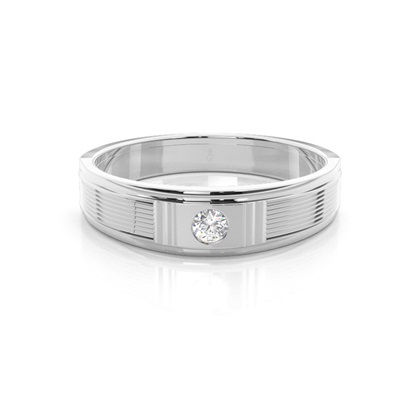 Channel Setting Round Diamond Mens Rings
