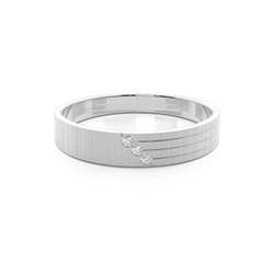 Runder Diamant Ehering in Kanalfassung
