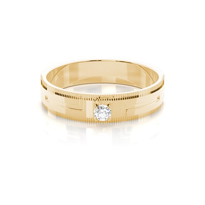 Bar & Prong Setting Round Diamond Mens Rings