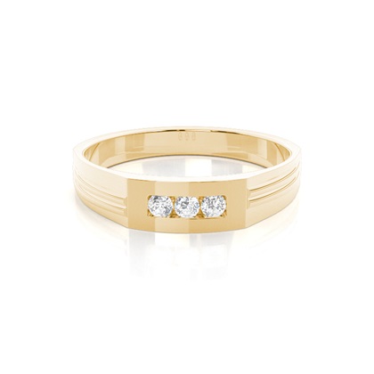 Channel Setting Round Diamond Mens Rings